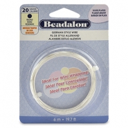 Beadalon filo stile tedesco 20 Gauge tondo argento