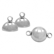 Componenti in acciaio inossidabile chiusura magnetica 10mm tonda argento antico