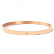 Bracciali in acciaio inossidabile con cuore oro rosa