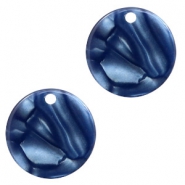 Pendenti in resina 12 mm rotondo blu scuro