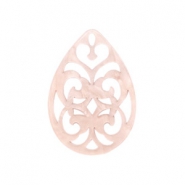 Pendenti in resina 38x27 mm a forma di goccia in stile barocco rosa pallido