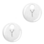 Ciondoli di metallo BQ con disegno lettera Y argento antico (privo di nichel)