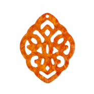 Pendenti in resina in stile barocco rombo arancio fiamma