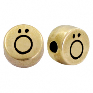 Perline alfabeto di metallo DQ con disegno lettera Ö bronzo antico (privo di nichel)