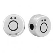 Perline alfabeto di metallo DQ con disegno lettera Ö argento antico (privo di nichel)