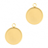 Componenti in acciaio inossidabile castone a ciondolo per cabochon 12mm oro
