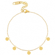 Cavigliere in acciaio inossidabile con piastre oro