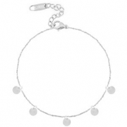 Cavigliere in acciaio inossidabile con piastre argento