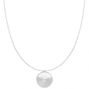 Catena Polaris Steel (acciaio inox) con castone per cabochon 20 mm argento