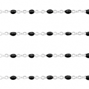 Componenti in acciaio inossidabile 1 mm catena stile rosario nero-argento