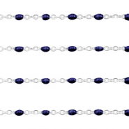 Componenti in acciaio inossidabile 1 mm catena stile rosario blu scuro-argento