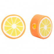 Perline di polimero a forma di arancia arancio neon