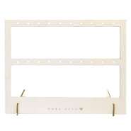 Espositore per bigiotteria Bamb&ugrave; per orecchini 2 file 'made with &hearts;' naturale (colore naturale di legno)