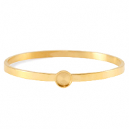 Polaris Steel in acciaio inossidabile bracciale bangle con castone per cabochon 7mm Swarovski SS34 oro