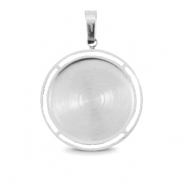 Polaris Steel in acciaio inossidabile ciondolo con castone per cabochon 20 mm argento