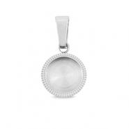 Polaris Steel in acciaio inossidabile ciondolo con castone per cabochon 7 mm Swarovski SS34 argento