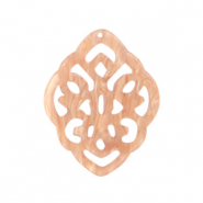 Pendenti in resina rombo in stile barocco rosa pesca