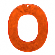 Pendenti in resina 48x40 mm ovale arancio tangerino tango