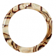 Pendenti in resina 35 mm rotondo beige incenso perla