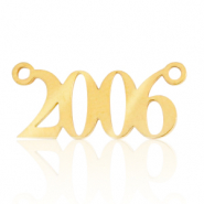 Ciondoli in acciaio inossidabile distanziatore anno 2006 oro