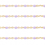 Componenti in acciaio inossidabile 1mm catena stile rosario viola della vite-oro
