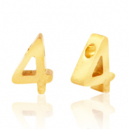 Perline in acciaio inossidabile con disegno numero 4 oro