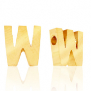 Perline in acciaio inossidabile con disegno lettera W oro