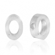 Perline in acciaio inossidabile con disegno lettera O argento