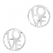 Ciondoli in acciaio inossidabile distanziatore "LOVE" argento