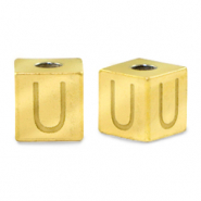 Perline in acciaio inossidabile lettera U oro