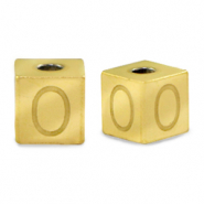 Perline in acciaio inossidabile lettera O oro