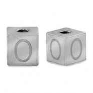 Perline in acciaio inossidabile lettera O argento