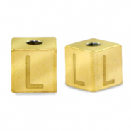 Perline in acciaio inossidabile lettera L oro