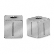 Perline in acciaio inossidabile lettera I argento