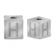 Perline in acciaio inossidabile lettera H argento