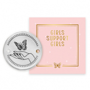 Girls Support Girls ciondoli di metallo DQ distanziatore argento antico (privo di nichel) 50% di donazione a Free a Girl