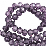 Perline sfaccettate 4x3 mm rondella viola ametista-effetto perlato
