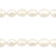 BQ Perle di acqua dolce pepita ovale 9x7-8mm bianco naturale