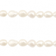 BQ Perle di acqua dolce pepita rotonde 7-8mm bianco naturale