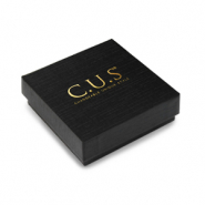 scatolina per bigiotteria C.U.S® 7x7cm nero-oro