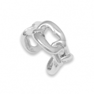 Metallo TQ in ottone orecchini ear cuff argento
