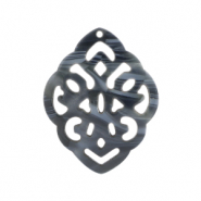 Pendenti in resina barocco rombo blu jeans