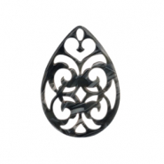 Pendenti in resina barocco goccia blu jeans