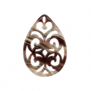 Pendenti in resina barocco goccia marrone misto