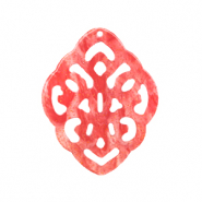 Pendenti in resina in stile barocco rombo rosa corallo vivo