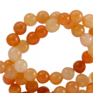 Perline in pietra naturale Quarzo 6mm multicolore arenaria arancione-biancastro