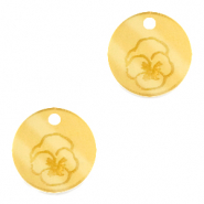 Ciondoli Plexx 12mm Fiore di nascita Febbraio-Viola oro