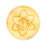 Cabochon Plexx 20mm Fiore di nascita Dicembre-Narciso oro