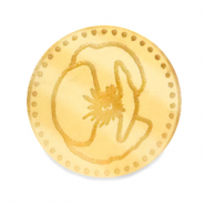 Cabochon Plexx 20mm Fiore di nascita Agosto-Papavero oro