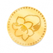 Cabochon Plexx 20mm Fiore di nascita Maggio-Mughetto oro